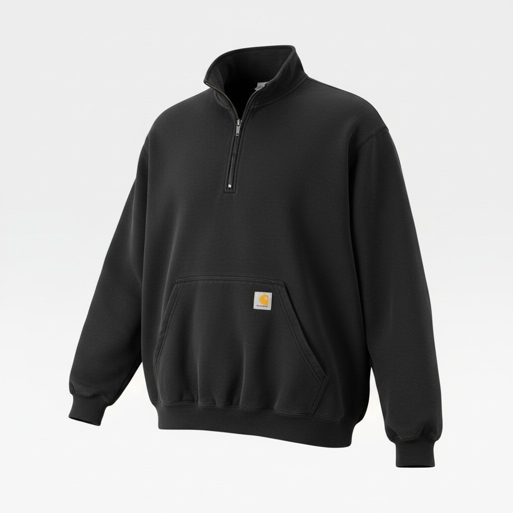 Carhartt Marquette 1/4-Zip Mock-Neck Sweatshirt Mens XL Black 105294 NWT